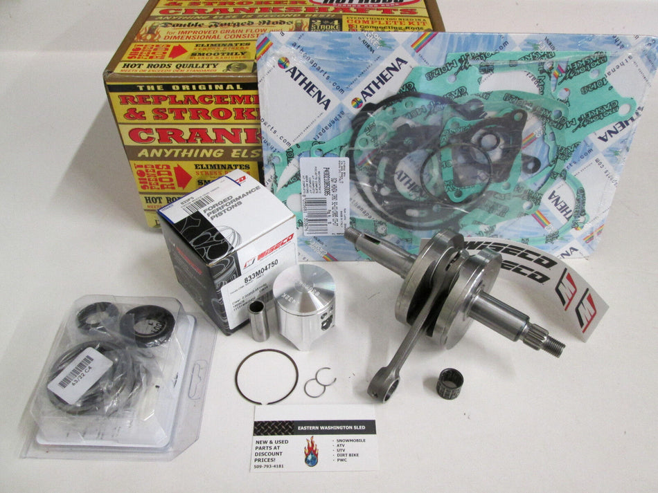 KAWASAKI KX 250 ENGINE REBUILD KIT CRANKSHAFT, WISECO PISTON, GASKETS 2001