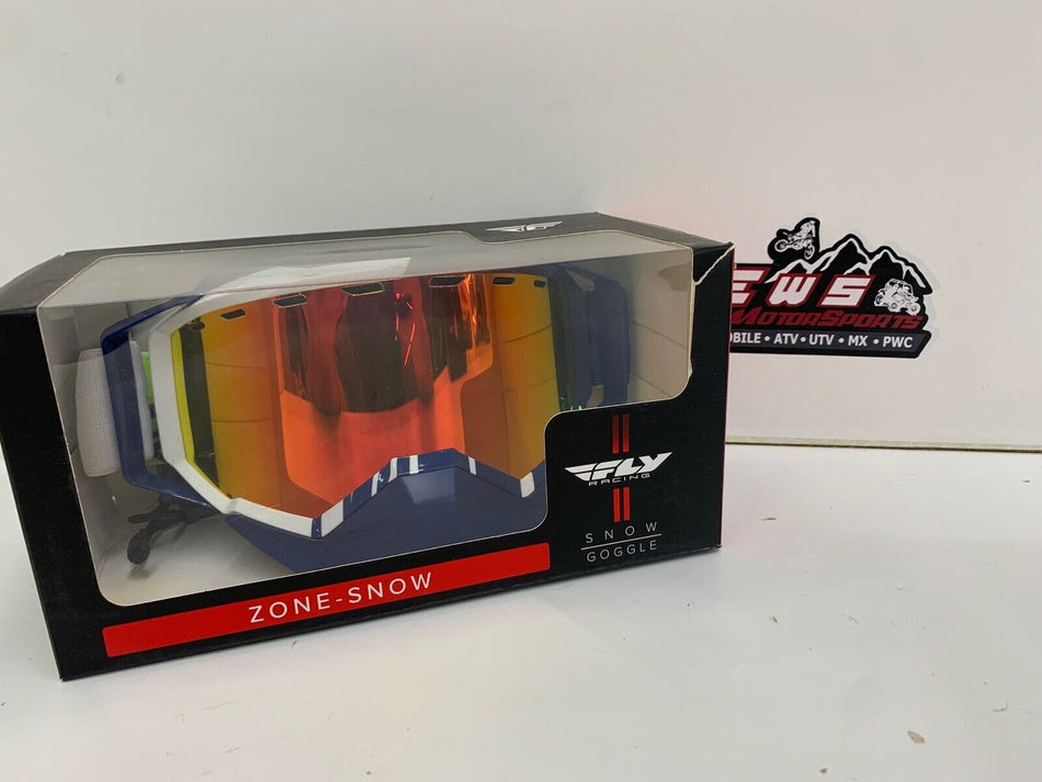 FLY ZONE PRO SNOW GOGGLES BLUE/HI-VIS FRAME ORANGE LENS