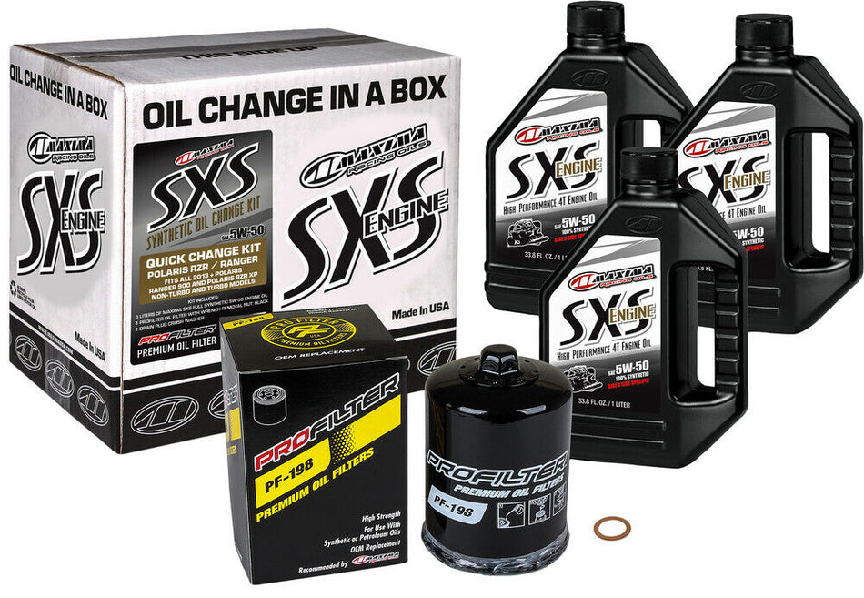 POLARIS RZR 1000 XP MAXIMA SYNTHETIC OIL CHANGE KIT W/FILTER 5W-50 2014-2019