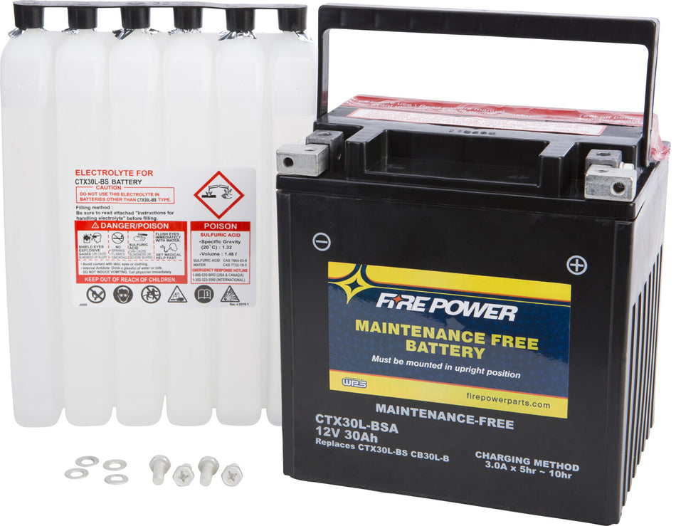 FIRE POWER CTX30L-BSA Maintenance Free Sealed Battery