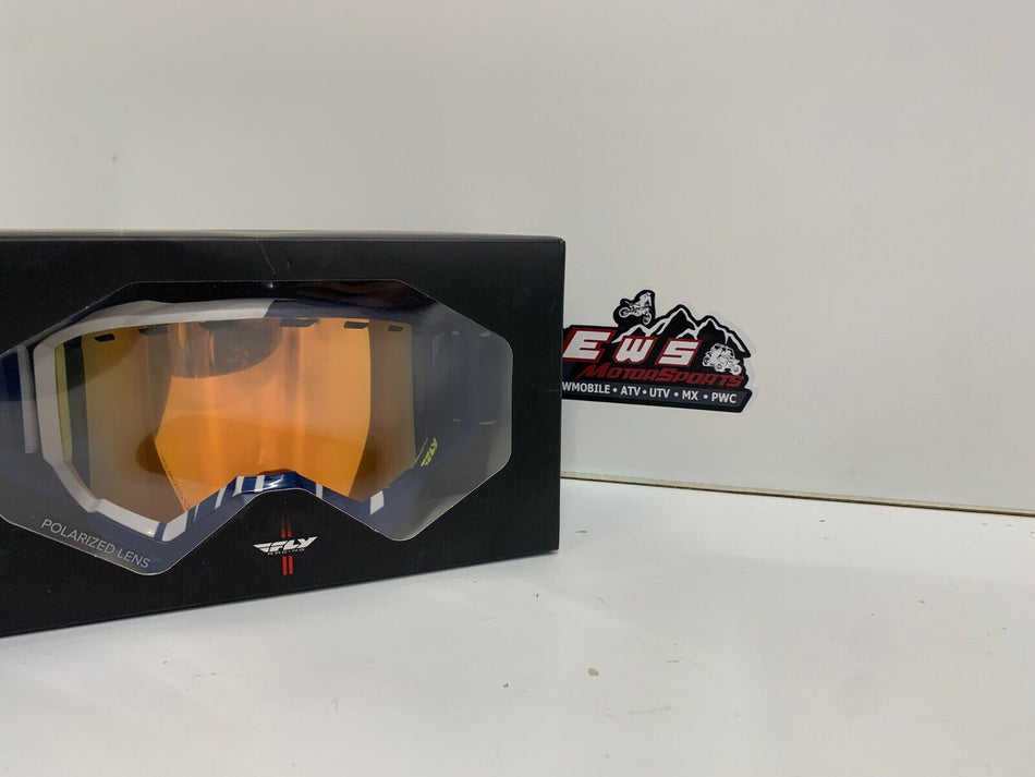 FLY ZONE PRO SNOW GOGGLES BLUE/HI-VIS FRAME POLARIZED ORANGE LENS